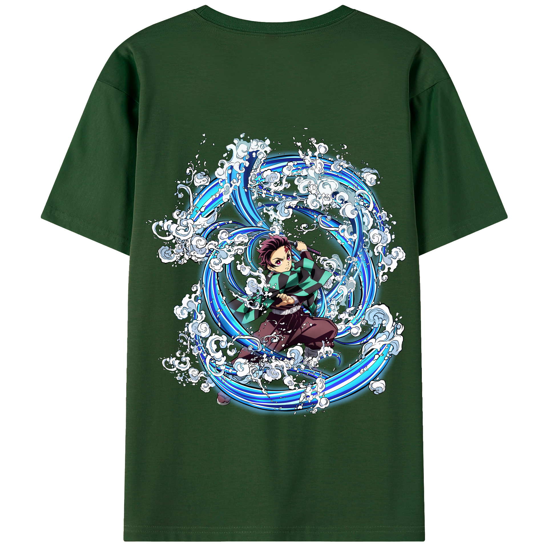 （画像用） 鬼滅の刃 竈門 炭治郎／かまど たんじろう Kamado Tanjirou 綿100％半袖Tシャツ（背面プリント）